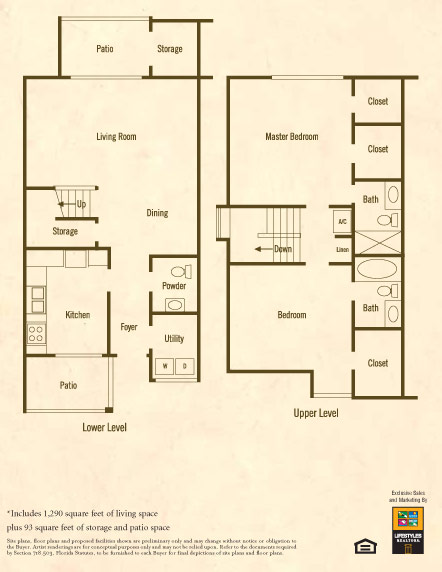 Dogwood Plan (Townhome): 1,383 sq.ft. 2BR, 2.5BA